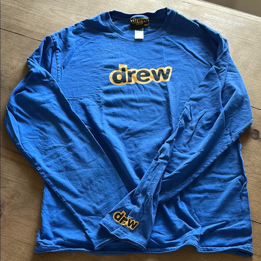 DREW HOUSE Blue Long Sleeve Tee with Logo